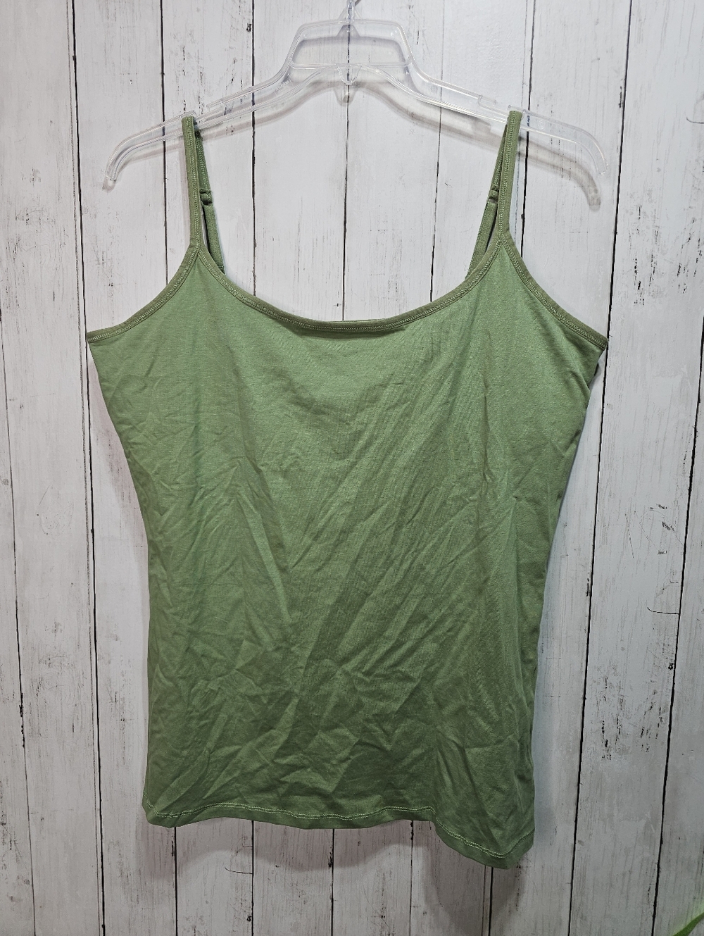 Pact Women's Green Organic Cotton Knit Tank Top Size XXL Shelf Bra. Excellent Co